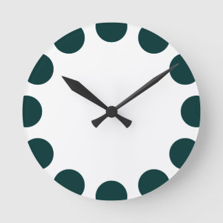 Reloj Redondo Mediano Creciente de color - Verde oscuro con blanco