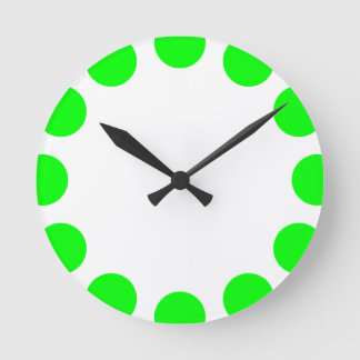 Reloj Redondo Mediano Creciente de color - Verde y Blanco