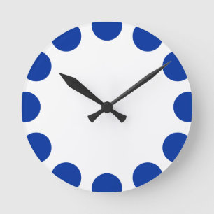 Reloj Redondo Mediano Creciente del color - azul marino con blanco