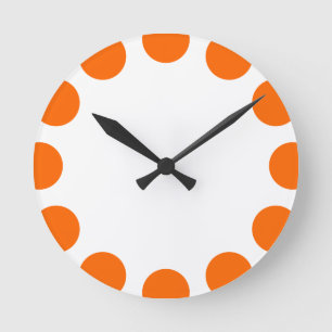 Reloj Redondo Mediano Creciente del color - naranja y blanco