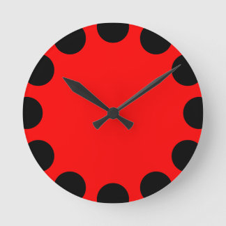 Reloj Redondo Mediano Creciente del color - negro y rojo