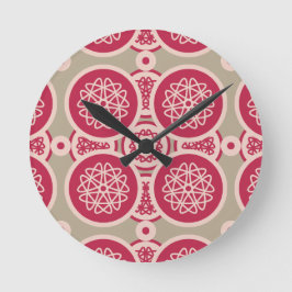 Reloj Redondo Mediano Crecimiento nuclear - magenta sobre el tinte - sin