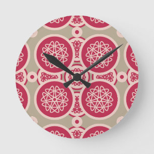 Reloj Redondo Mediano Crecimiento nuclear - magenta sobre el tinte - sin