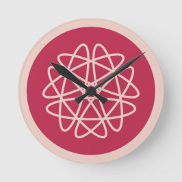 Reloj Redondo Mediano Crecimiento nuclear - magenta sobre el tinte - sin