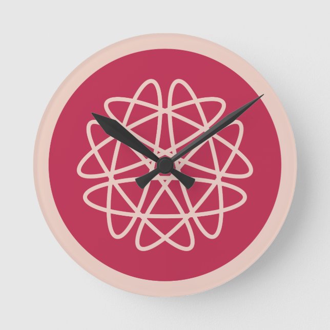 Reloj Redondo Mediano Crecimiento nuclear - magenta sobre el tinte - sin (Anverso)