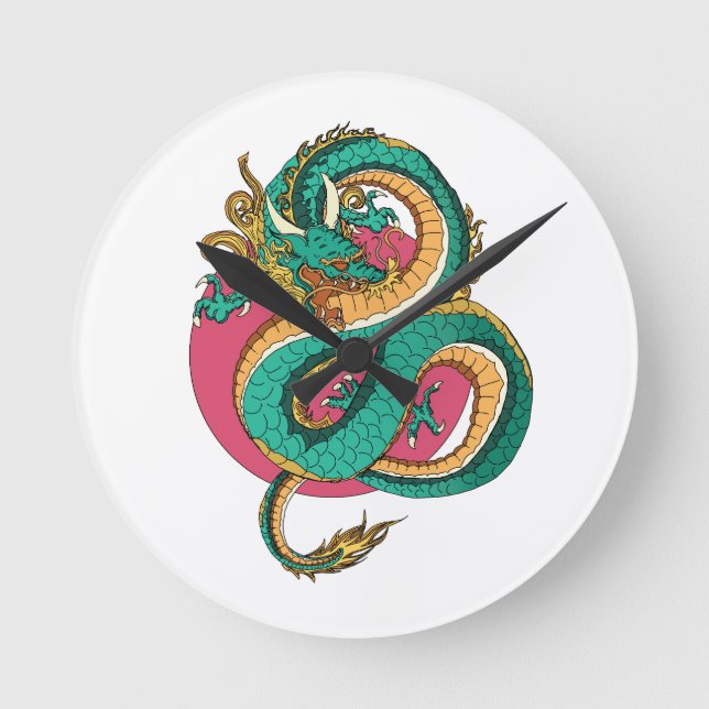 Reloj Redondo Mediano Cree en dragones (Anverso)