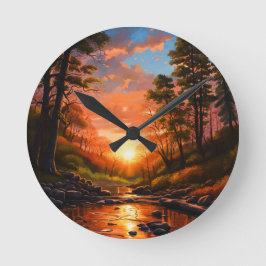 Reloj Redondo Mediano Creek Bank Sunrise