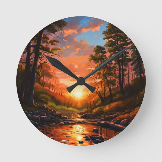 Reloj Redondo Mediano Creek Bank Sunrise (Anverso)
