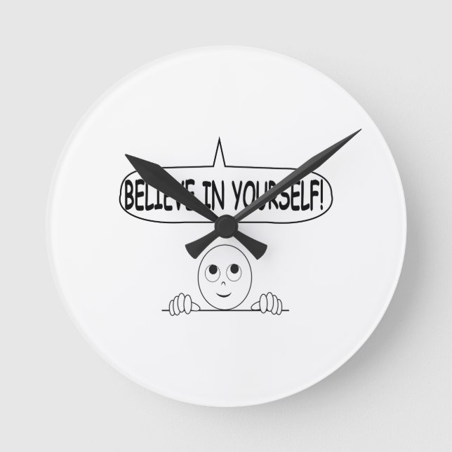 Reloj Redondo Mediano Creer En Sí Mismo (Anverso)