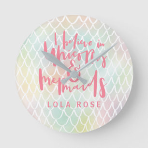 RELOJ REDONDO MEDIANO CREO EN UNICORNS Y MERMAIDES