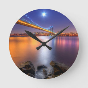 Reloj Redondo Mediano Crepúsculo, George Washington BridgePalisades, NJ