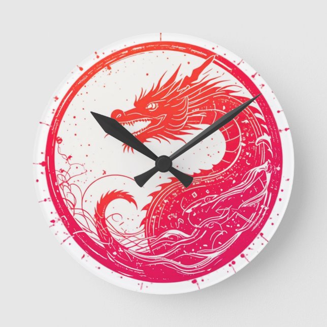 Reloj Redondo Mediano Crimson Serpent Emblem (Anverso)