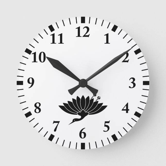Reloj Redondo Mediano Crisantemo (Anverso)