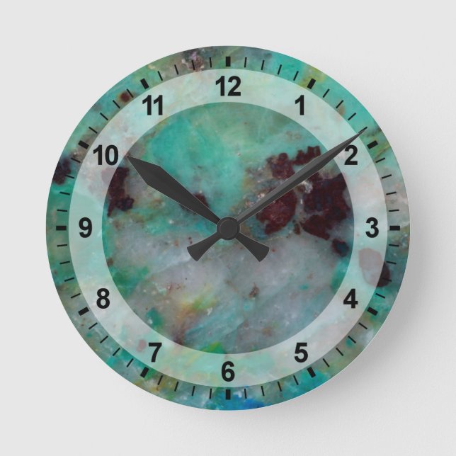 Reloj Redondo Mediano Crisócola azul (Anverso)