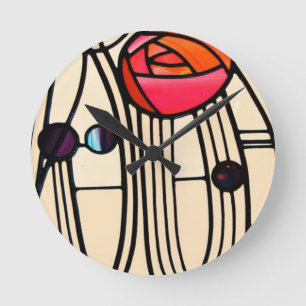 Reloj Redondo Mediano Cristal Manchada Charles Rennie MackMacintosh