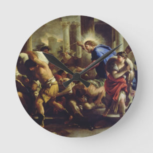 Reloj Redondo Mediano Cristo que conduce a los comerciantes del templo