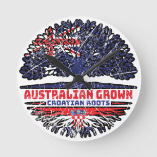 Reloj Redondo Mediano Croacia Croata Raíces de árboles australianos