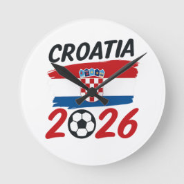 Reloj Redondo Mediano Croatia 2026 Soccer Fan Design Flag Colors
