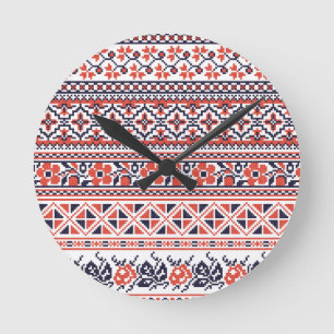 Reloj Redondo Mediano Cross-stitch design Patterns