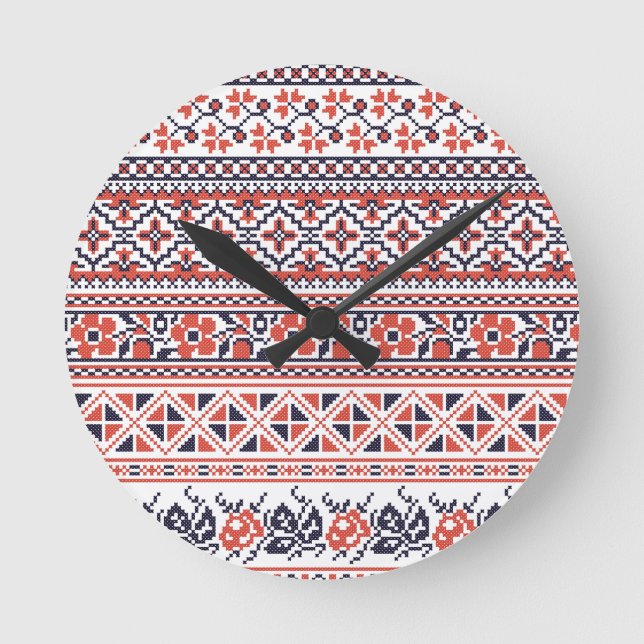 Reloj Redondo Mediano Cross-stitch design Patterns (Anverso)