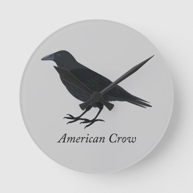 Reloj Redondo Mediano Crow americano (Anverso)