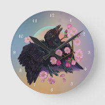 Crow con flores de manzana