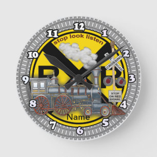 Reloj Redondo Mediano Cruce de tren 