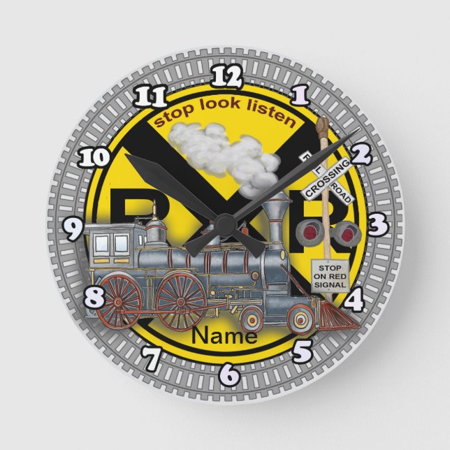 Reloj Redondo Mediano Cruce de tren  (Anverso)