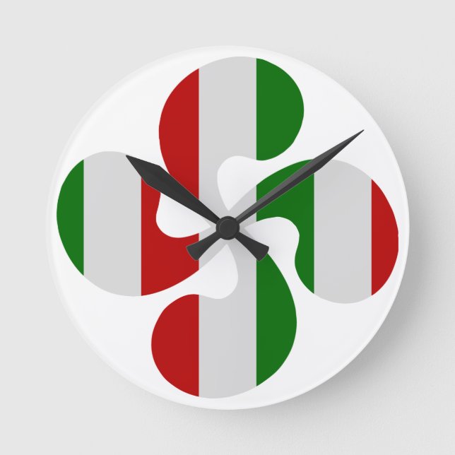 Reloj Redondo Mediano Cruces Vasco Multicolores (Anverso)