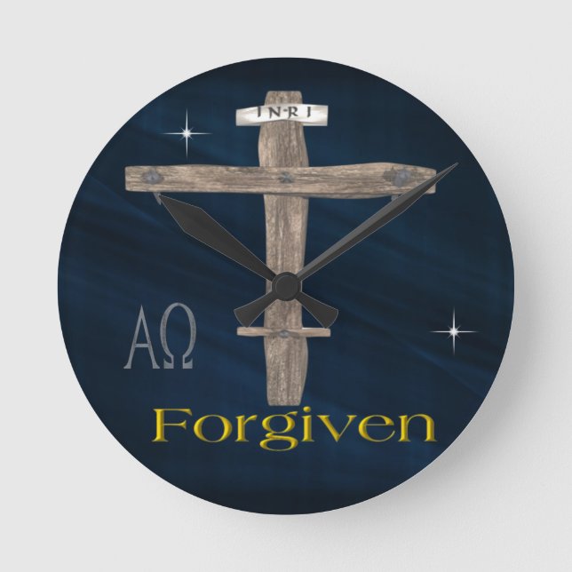 Reloj Redondo Mediano Cruz cristiana (Anverso)