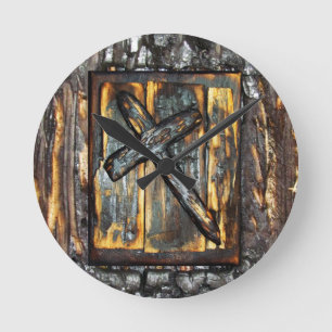 Reloj Redondo Mediano Cruz del Apocalipsis