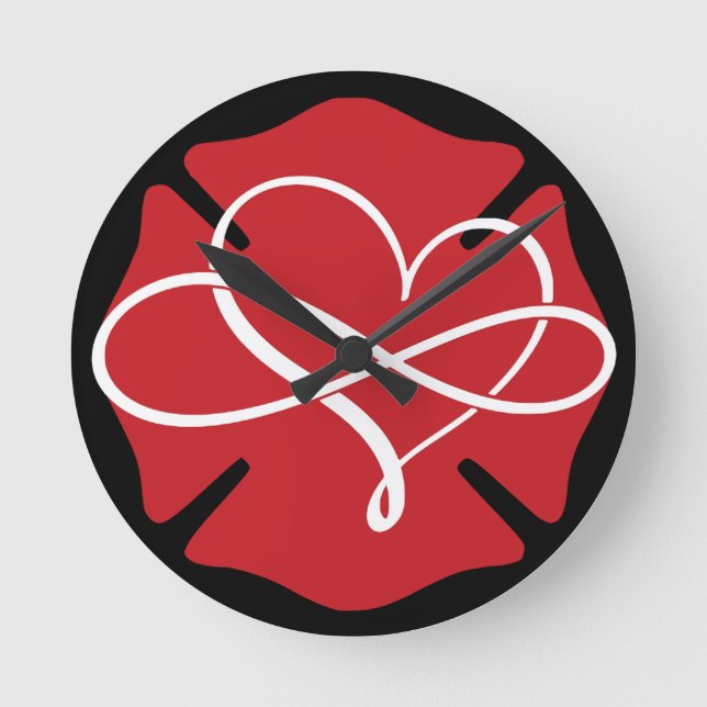 Reloj Redondo Mediano CRUZ MALTESA con CORAZÓN E INFINIDAD (Anverso)