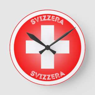 Reloj Redondo Mediano Cruz Suiza Svizzera Forma de Círculo