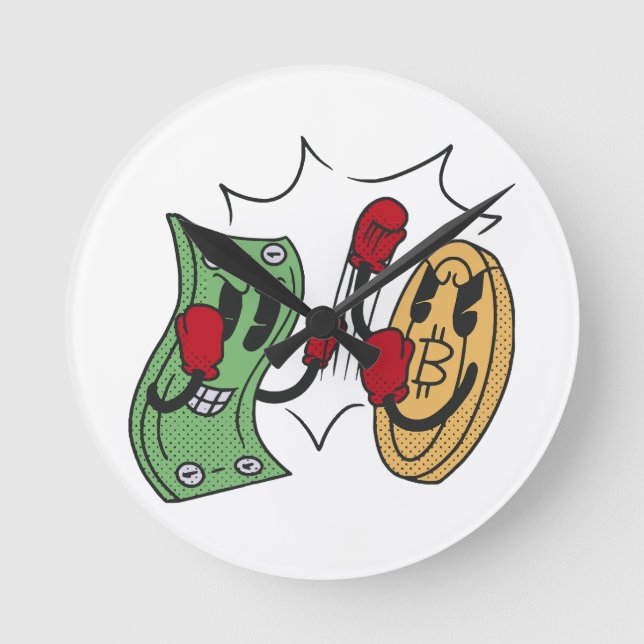 Reloj Redondo Mediano Crypto Fight Club (Anverso)