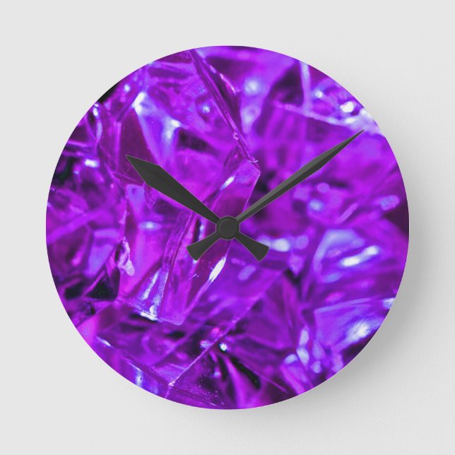 Reloj Redondo Mediano Crystal Amethyst Purple Gemstone (Anverso)