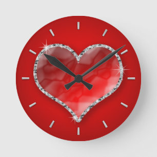 Reloj Redondo Mediano Crystal Heart