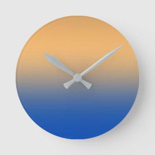Reloj Redondo Mediano Cuadrado azul y oro