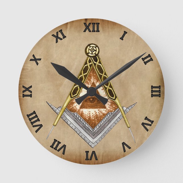 Reloj Redondo Mediano Cuadrado y brújula con todos los ojos visibles (Anverso)