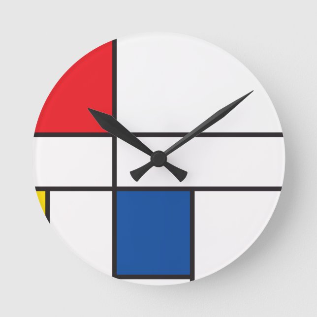 Reloj Redondo Mediano Cuadrados clásicos (Anverso)