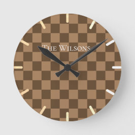 Reloj Redondo Mediano Cuadrados de chocolate suave