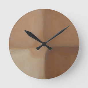 Reloj Redondo Mediano Cuadrados minimalistas neutros de terracota