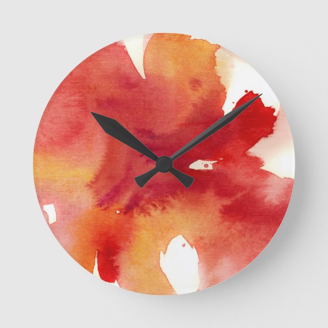 Reloj Redondo Mediano Cuadros acuáticos abstractos (Anverso)