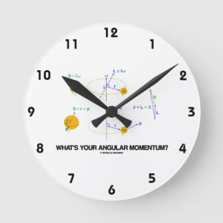 Reloj Redondo Mediano ¿Cuál es su ímpetu angular? (Diagramas de la