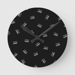 Reloj Redondo Mediano Cualquier logotipo o imagen cargada Patrón dispe