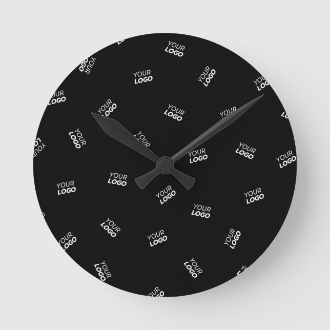 Reloj Redondo Mediano Cualquier logotipo o imagen subida | Patrón disper (Anverso)