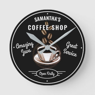 Reloj Redondo Mediano Cualquier Nombre Café Amazing Java Great Service S