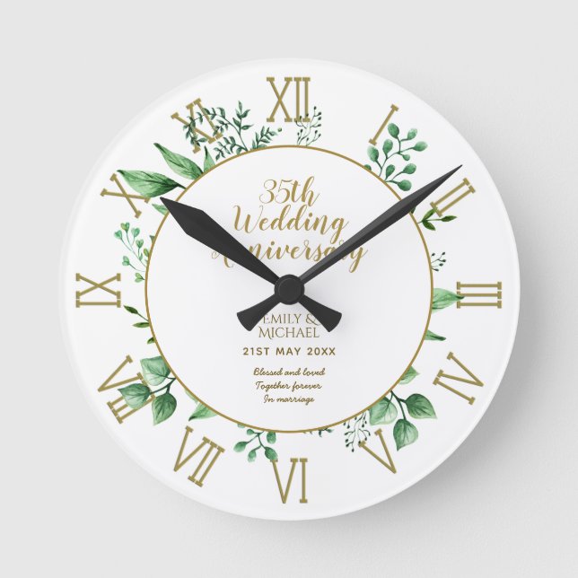 Reloj Redondo Mediano CUALQUIER regalo de aniversario Boda - Personaliza (Anverso)