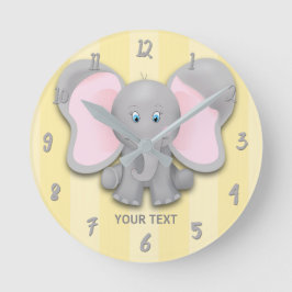 Reloj Redondo Mediano Cuarto de niños amarillo y gris personalizado del