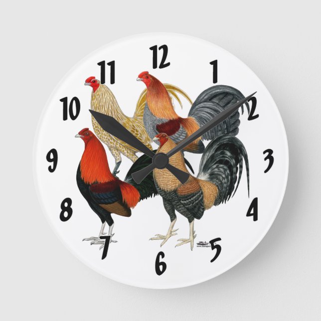 Reloj Redondo Mediano Cuatro Gamecocks (Anverso)