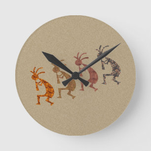 Reloj Redondo Mediano Cuatro Kokopelli